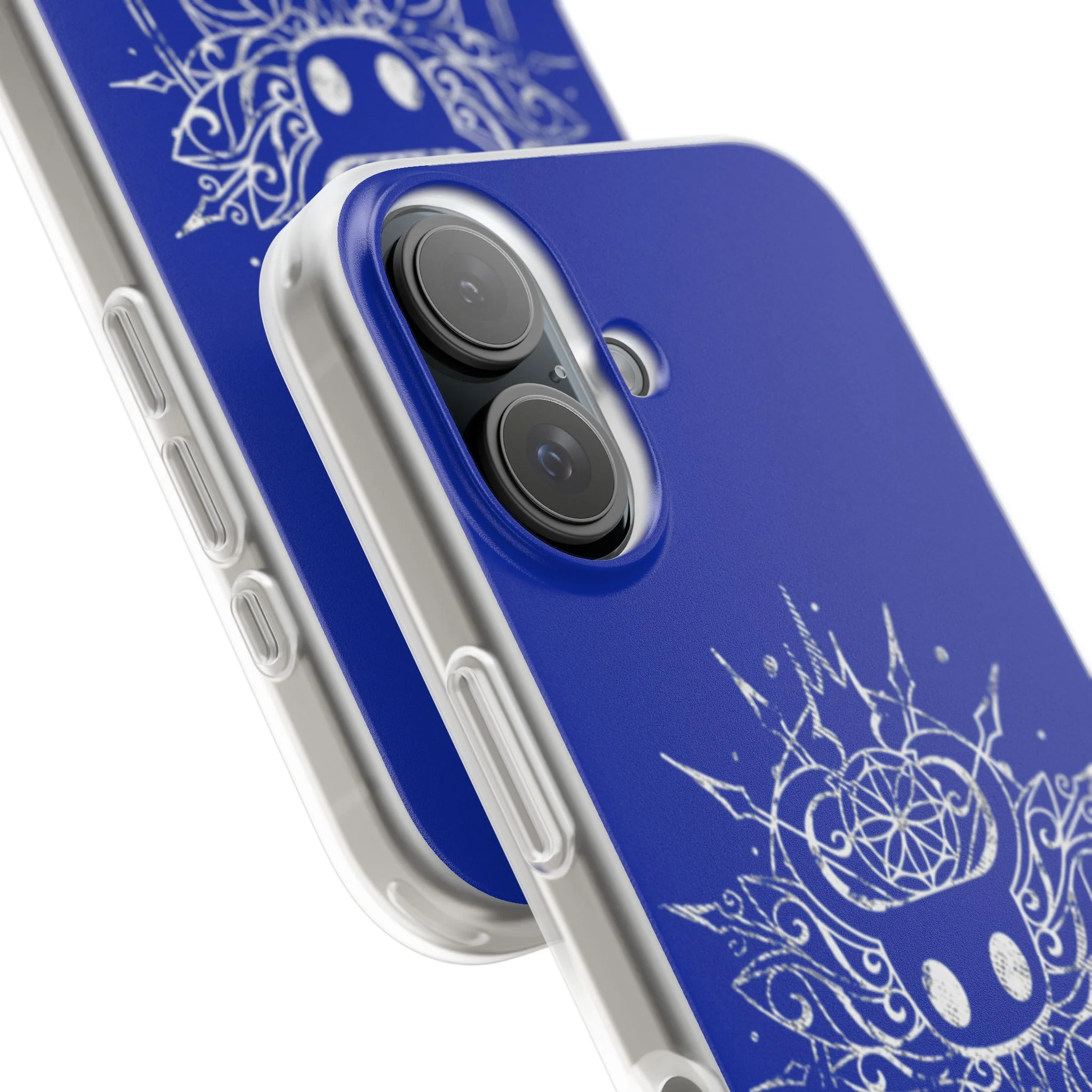 Hollow Knight Phone Case with colorful designs related to the game