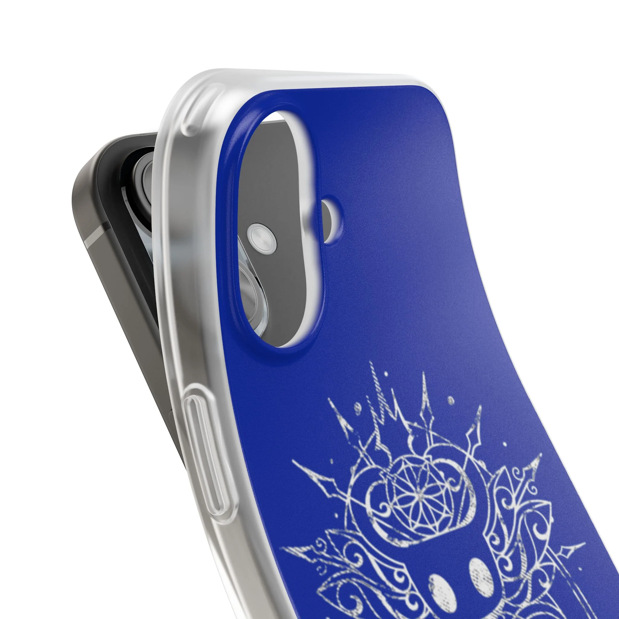 Hollow Knight Phone Case with colorful designs related to the game